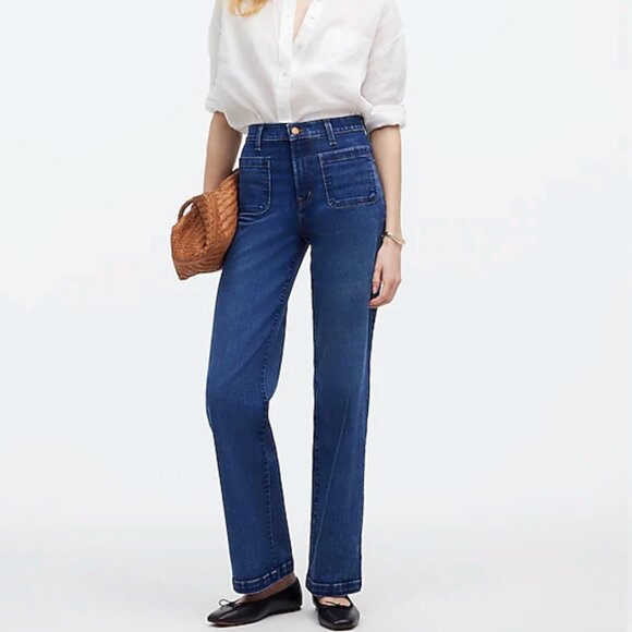 Madewell Denim - NWT: The Emmett Wide-Leg Full Length Jean: Patch Pocket Edition Allentown (27)